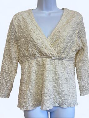 Cato Cream Lace Blouse with Bow
